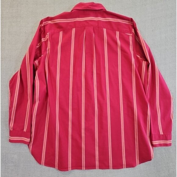 Eddie Bauer Long Sleeve Blouse Women's T2XL Fuchsia Striped Button Down EUC LN - Picture 12 of 16